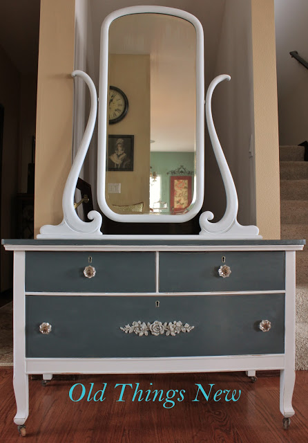Striped Gray Dresser After 001-001