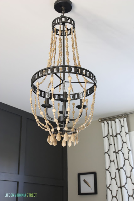 DIY Wood Bead Chandelier 9