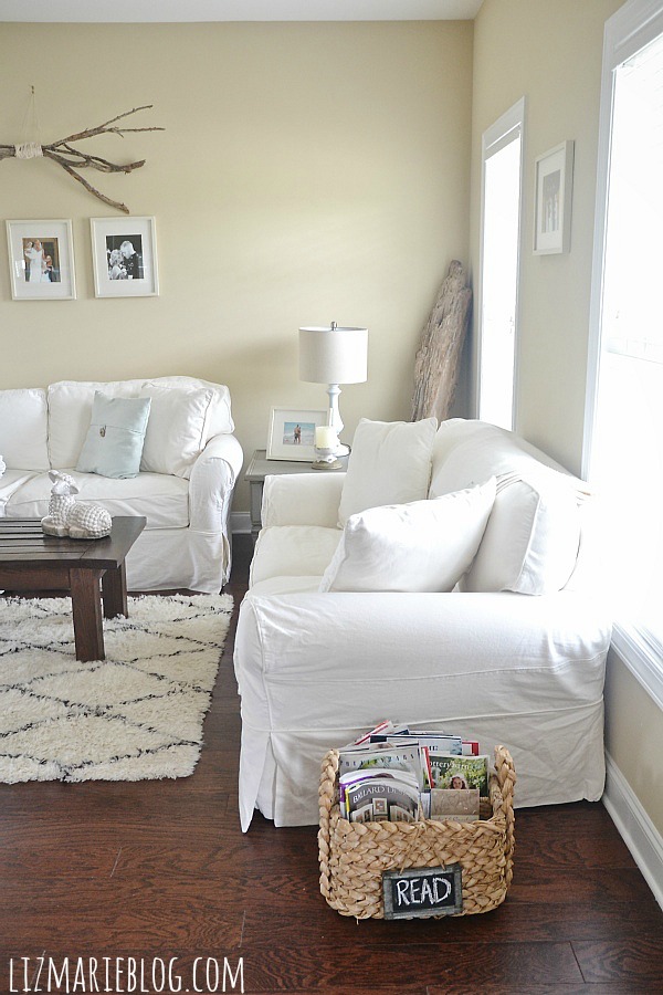 Mountain smoke end table makeover & a gorgeous neutral living room - 61833.showitstaging.com