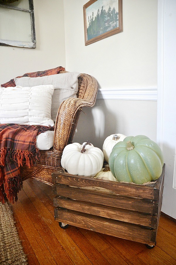 DIY rolling crate- so easy to make & all of the items were found at Walmart!