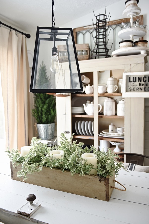 DIY Rustic Wood Box Centerpiece - See how to make this lovely rustic wood box centerpiece with rope handles. Great for a centerpiece & so much more. Versatile & can be filled with so many things. 