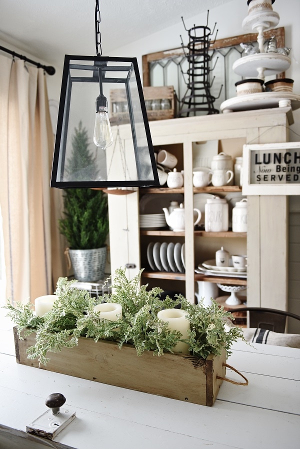 DIY Rustic Wood Box Centerpiece - See how to make this lovely rustic wood box centerpiece with rope handles. Great for a centerpiece & so much more. Versatile & can be filled with so many things.