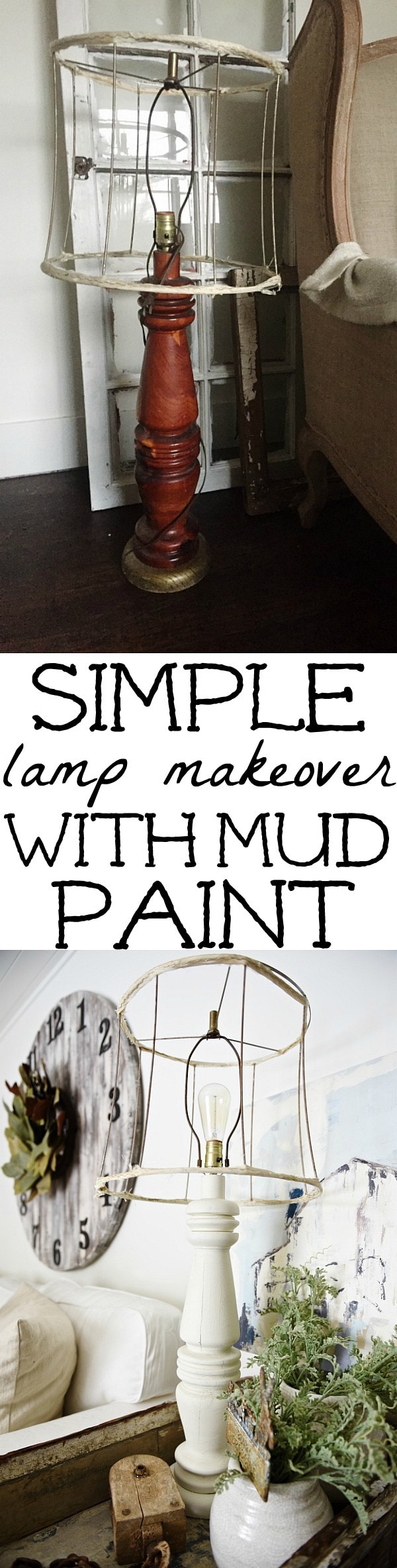 Lamp Makeover - Mud Paint Review - A must pin to makeover all of those ugly lamps.
