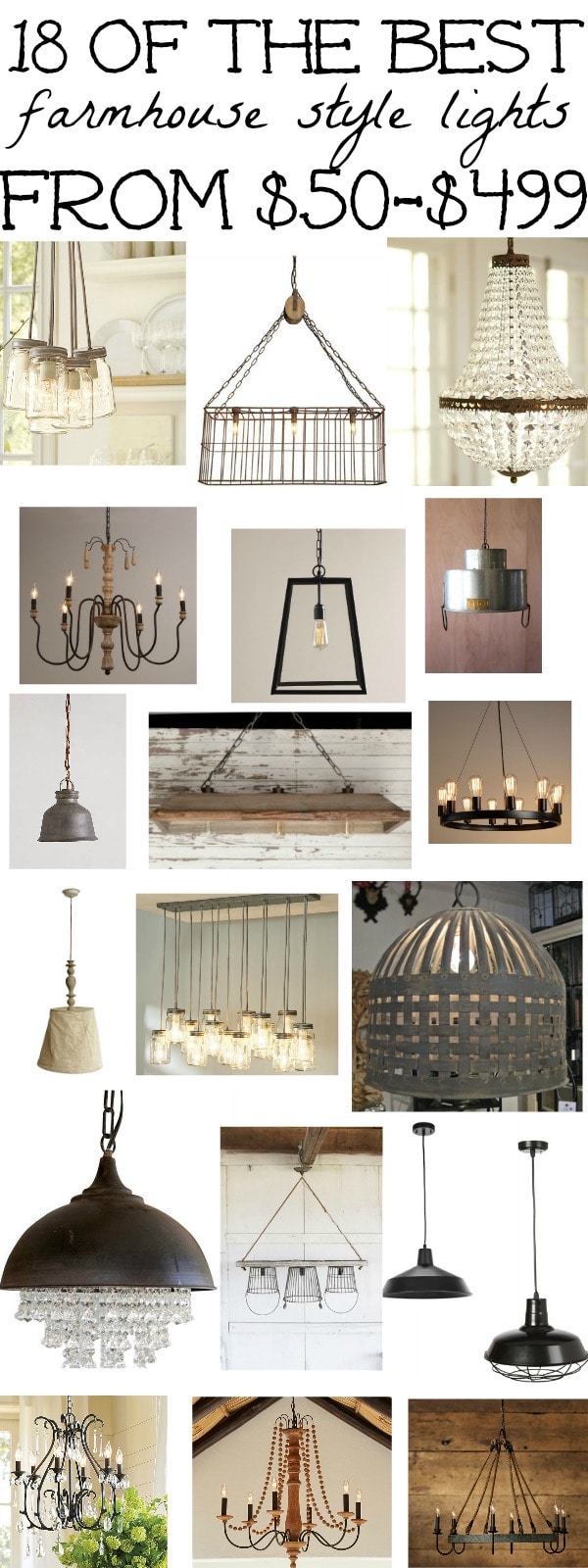 18 of the best farmhouse light fixtures - a must pin for farmhouse light fixtures & farmhouse inspiration.
