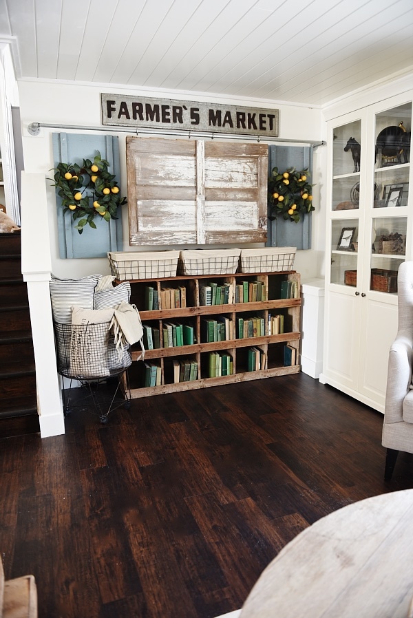 Cozy Neutral Farmhouse Style Living Room - With Ikea Ektorp Sectional. Cozy cottage style vibe makeover progress with source list of everything in the room - Great pin for neutral cozy home decor! 