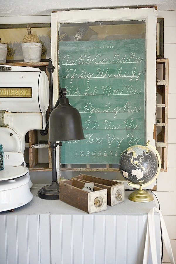 DIY antique window art - A quick & easy diy art idea. A must pin for super affordable diy art!! A great blog for farmhouse style and cottage style home decor ideas.