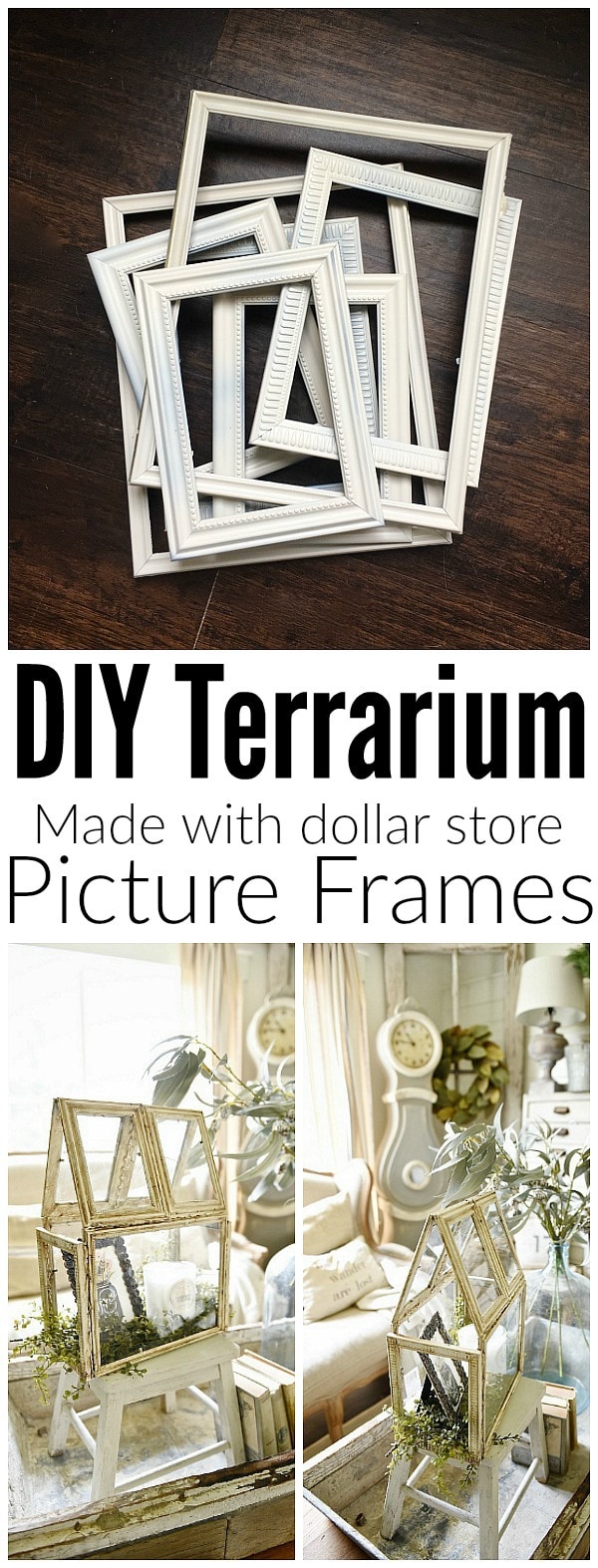 Super easy DIY terrarium that costs $8! So versatile & a great DIY project for home decor in any room of your home. A must pin & a must try! 