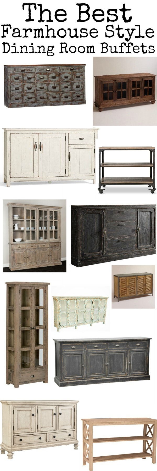 The best farmhouse style dining room buffets - A great source for cottage style & farmhouse style furniture! 