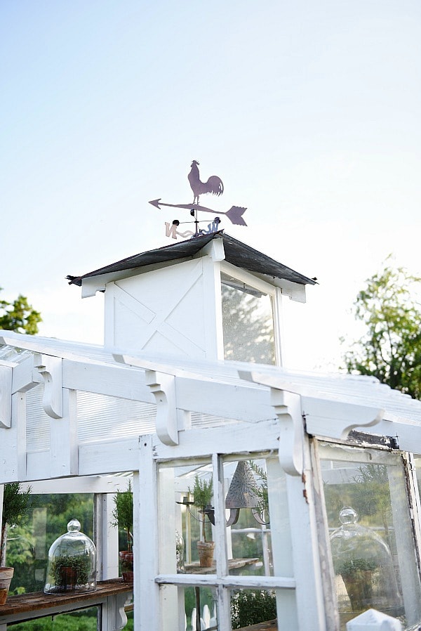 DIY rustic window greenhouse - Take the full tour of this hand built greenhouse made out of antique windows inside & out! 