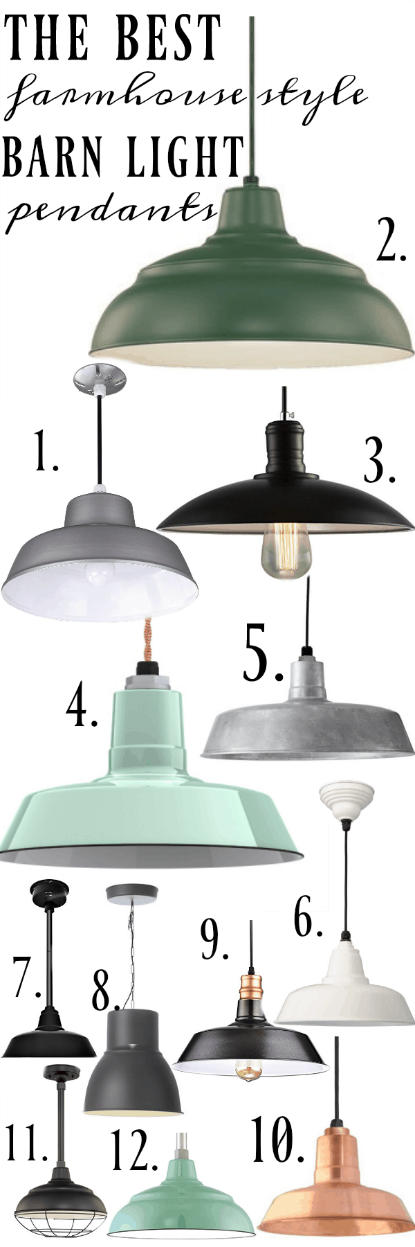 The best farmhouse style barn light pendants - The best barn light pendants a must pin for indoor/outdoor farmhouse style/cottage style lights. 