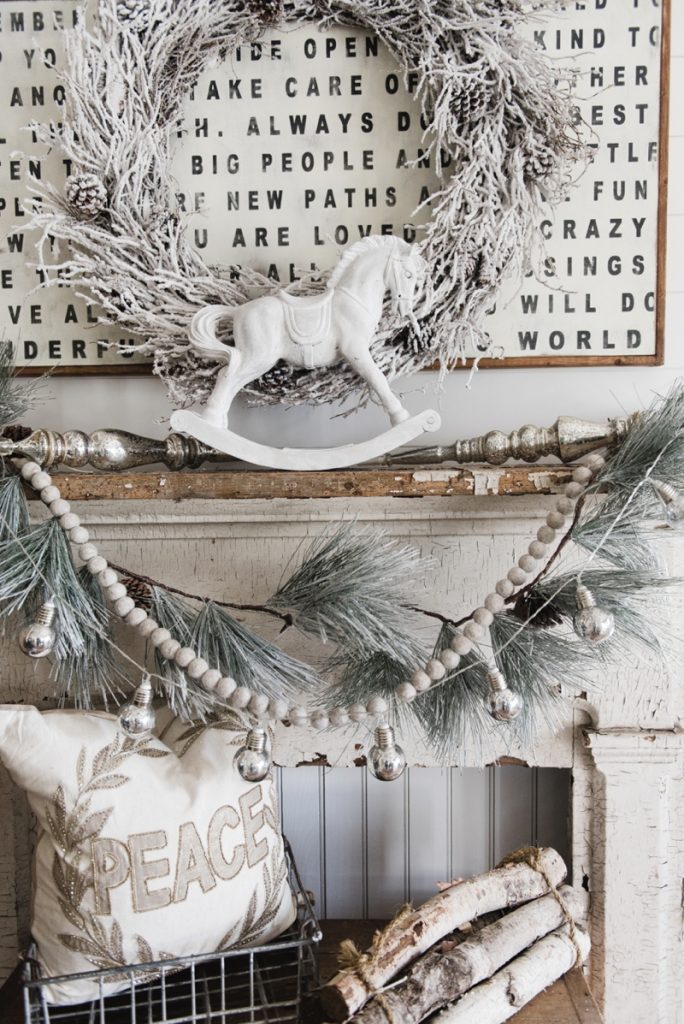 Christmas Rocking Horse Makeover - How to get this look - Great Neutral farmhouse christmas decor inspiration