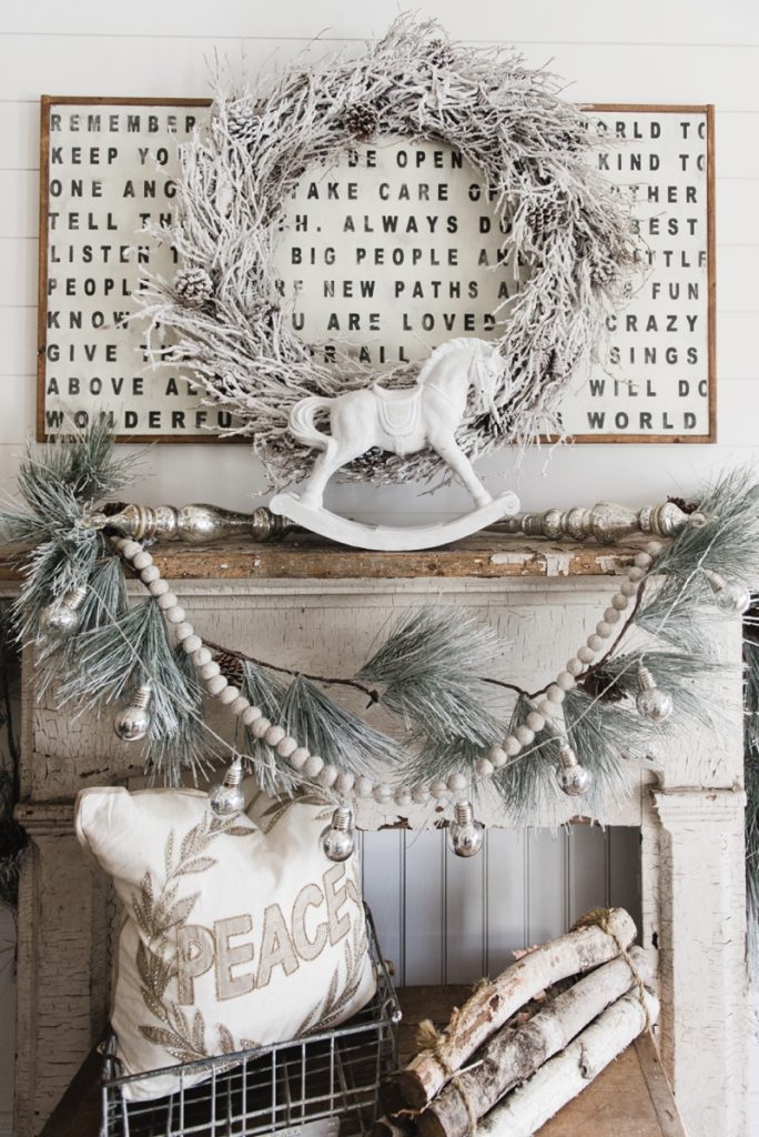 Christmas Rocking Horse Makeover - How to get this look - Great Neutral farmhouse christmas decor inspiration