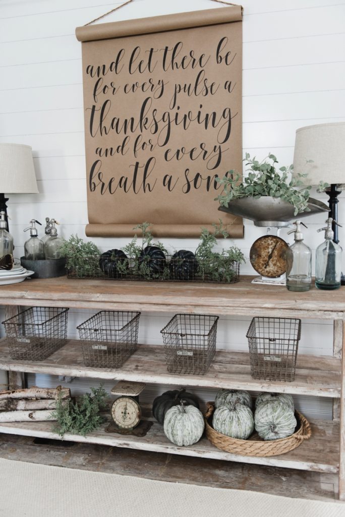 DIY Farmhouse Dining Room buffet - Could be a great TV console, sofa table, entryway table, kitchen island, & so much more! Great tutorial and farmhouse style decor inspiration! 