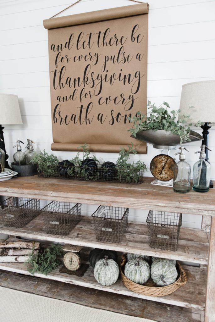 DIY Farmhouse Dining Room buffet - Could be a great TV console, sofa table, entryway table, kitchen island, & so much more! Great tutorial and farmhouse style decor inspiration! 