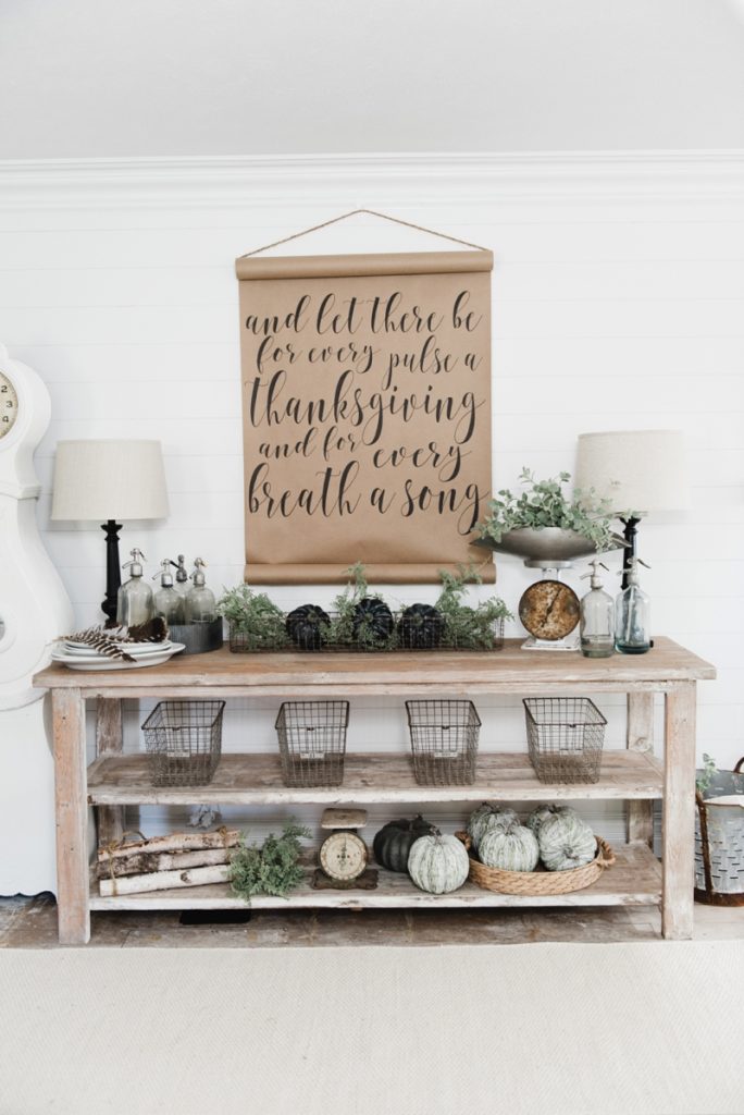 DIY Farmhouse Dining Room buffet - Could be a great TV console, sofa table, entryway table, kitchen island, & so much more! Great tutorial and farmhouse style decor inspiration! 