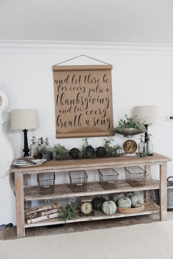 DIY Farmhouse Dining Room buffet - Could be a great TV console, sofa table, entryway table, kitchen island, & so much more! Great tutorial and farmhouse style decor inspiration! 