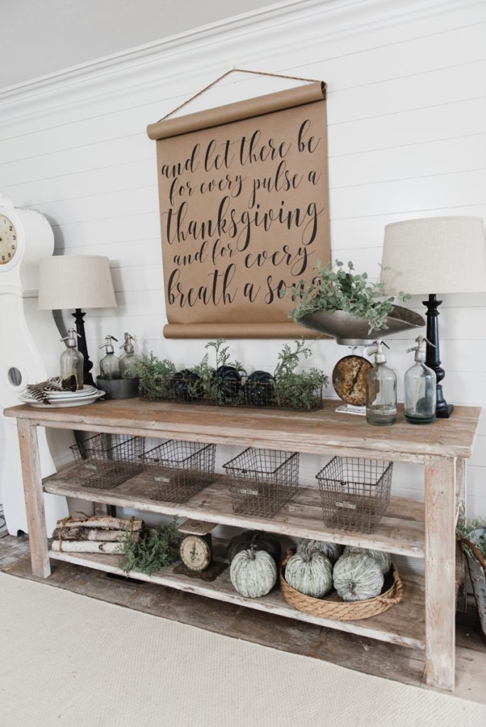 DIY Farmhouse Dining Room buffet - Could be a great TV console, sofa table, entryway table, kitchen island, & so much more! Great tutorial and farmhouse style decor inspiration! 