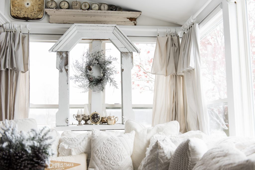 DIY drop cloth curtains - A simple & easy way to add farmhouse and cottage style curtains to any room on a budget! A great pin for farmhouse and cottage style decor inspiration! 