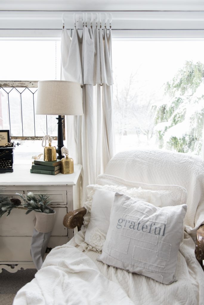 DIY drop cloth curtains - A simple & easy way to add farmhouse and cottage style curtains to any room on a budget! A great pin for farmhouse and cottage style decor inspiration! 