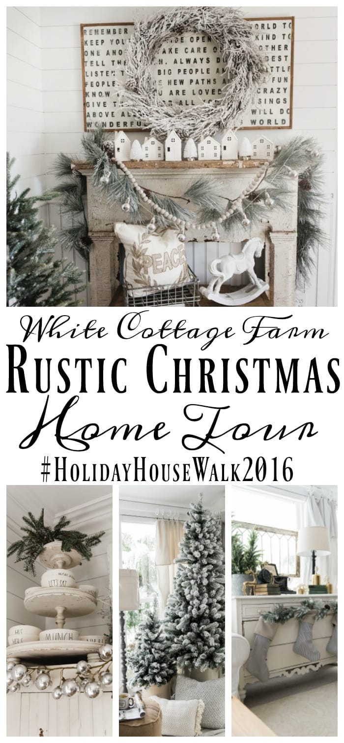 Cozy Rustic Farmhouse Cottage Christmas decor - A great pin for inspiration for neutral rustic holiday decor. 