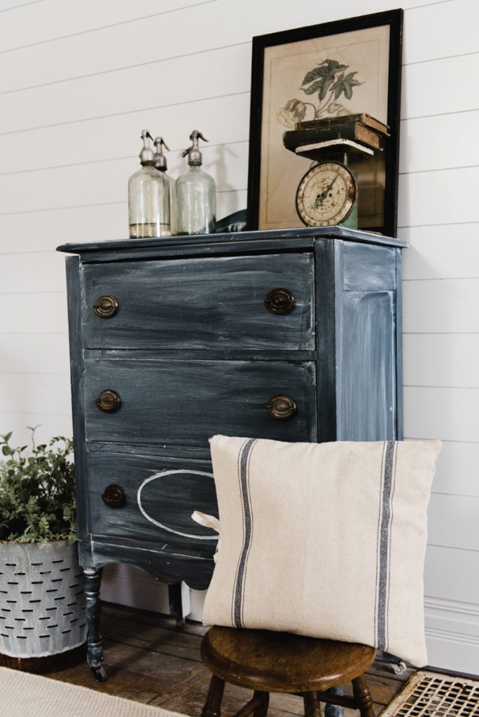 Old Farmhouse with Chalk Painted Dresser in Livingroom