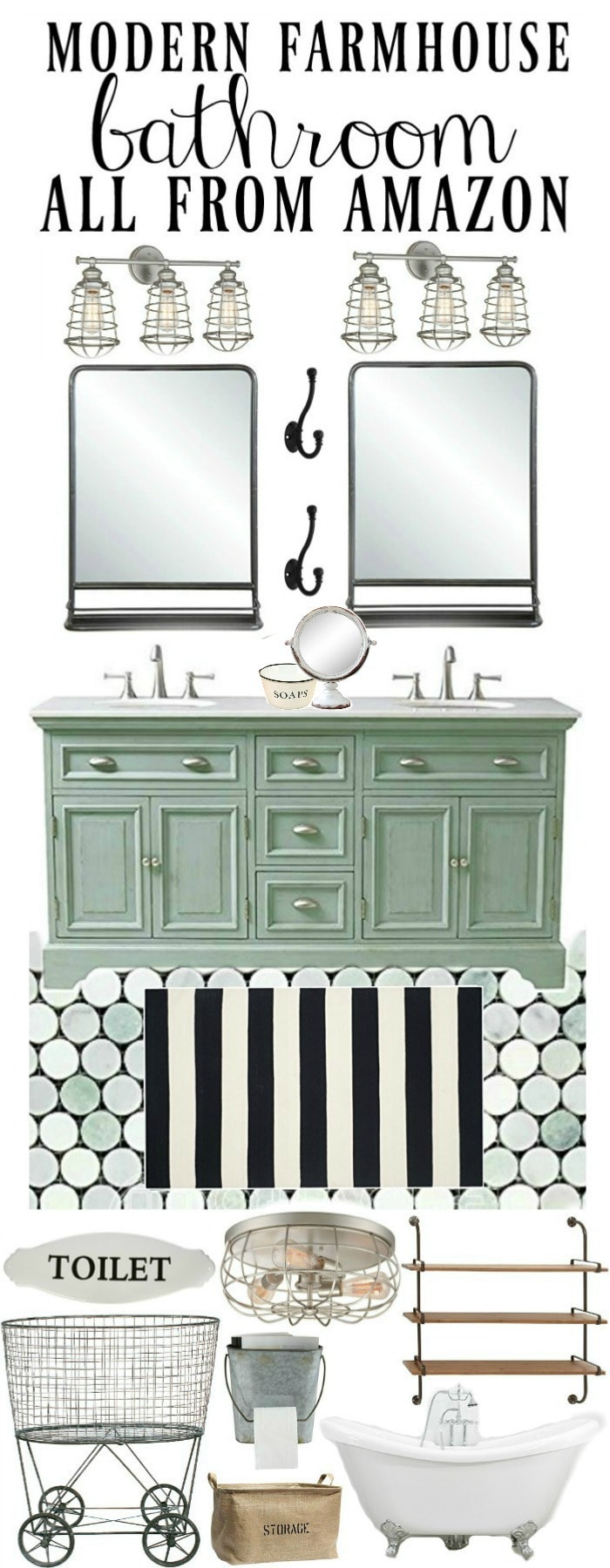 Modern Farmhouse bathroom - All from Amazon! 