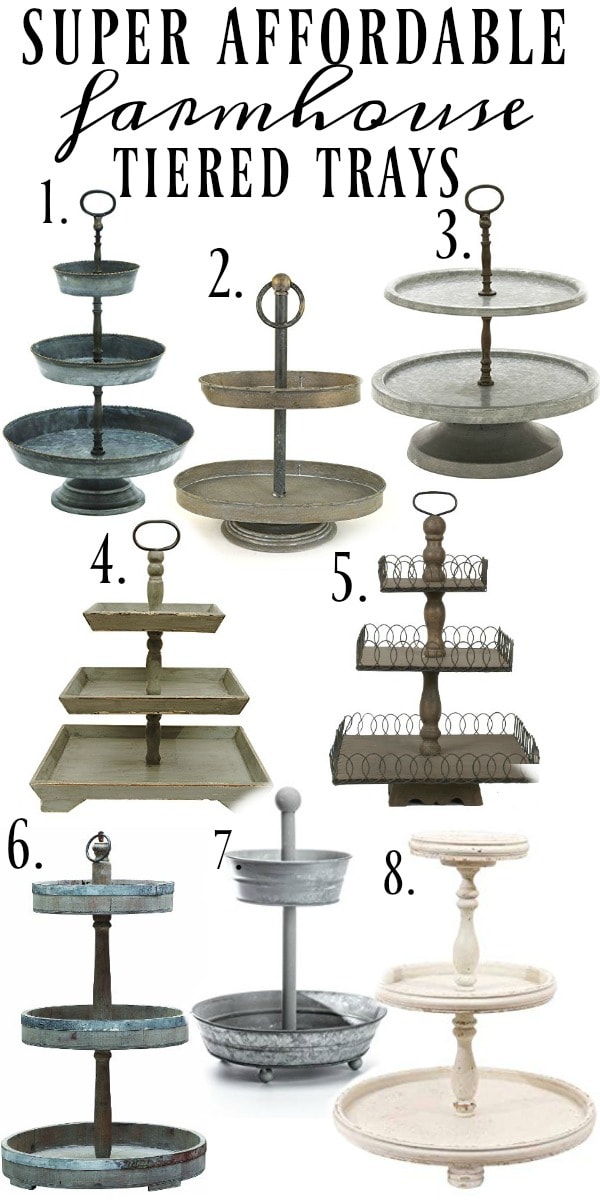 Super affordable farmhouse style tiered trays - A must pin & great blog for farmhouse style & cottage style decor inspiration! 