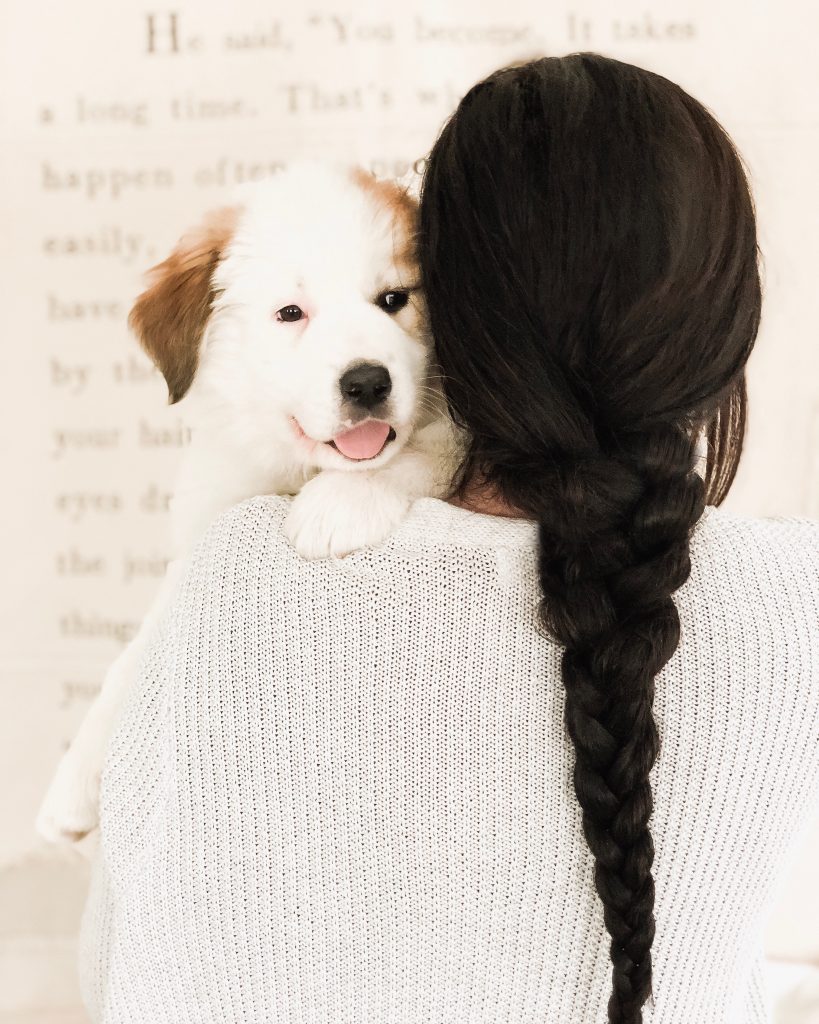 Cute Pose with Puppy