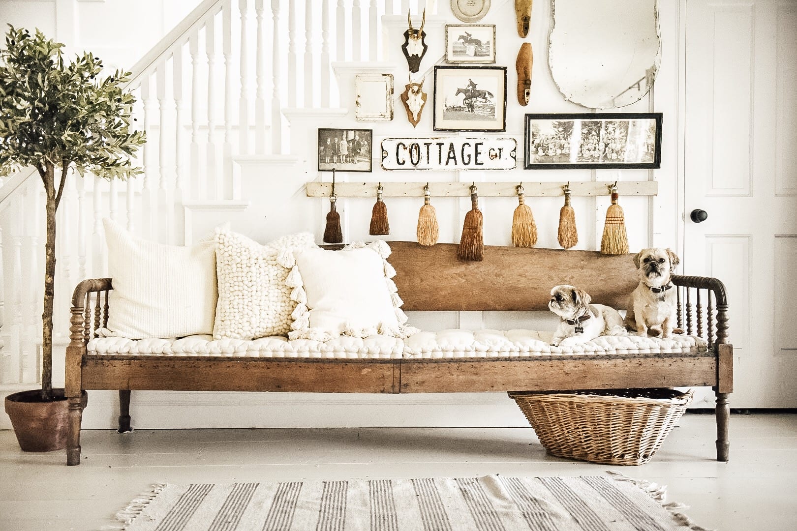 long entryway bench