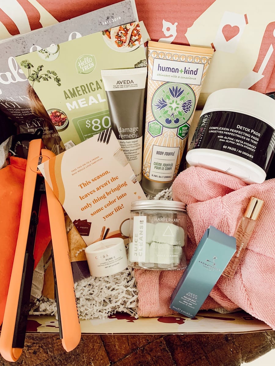 Close up of FabFitFun Fall Box