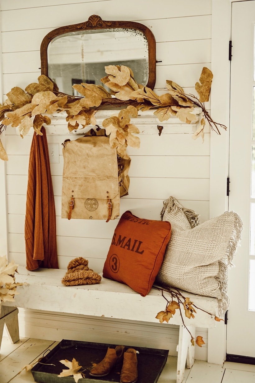close up of fall entryway