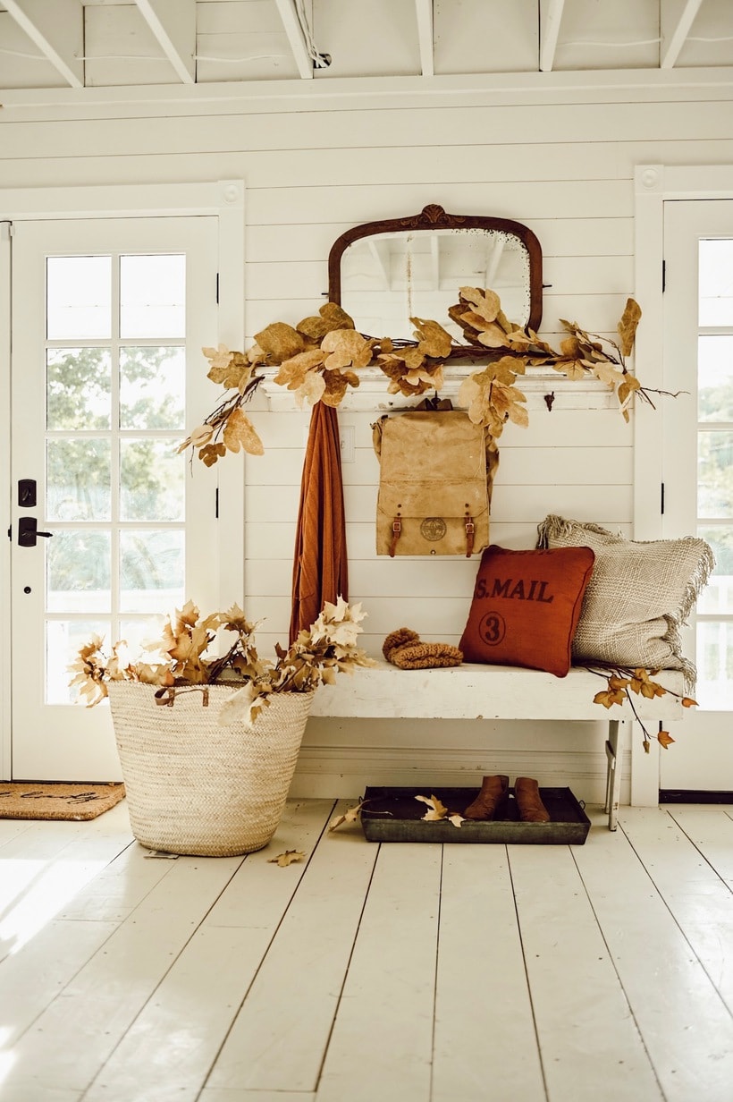 rustic fall entryway