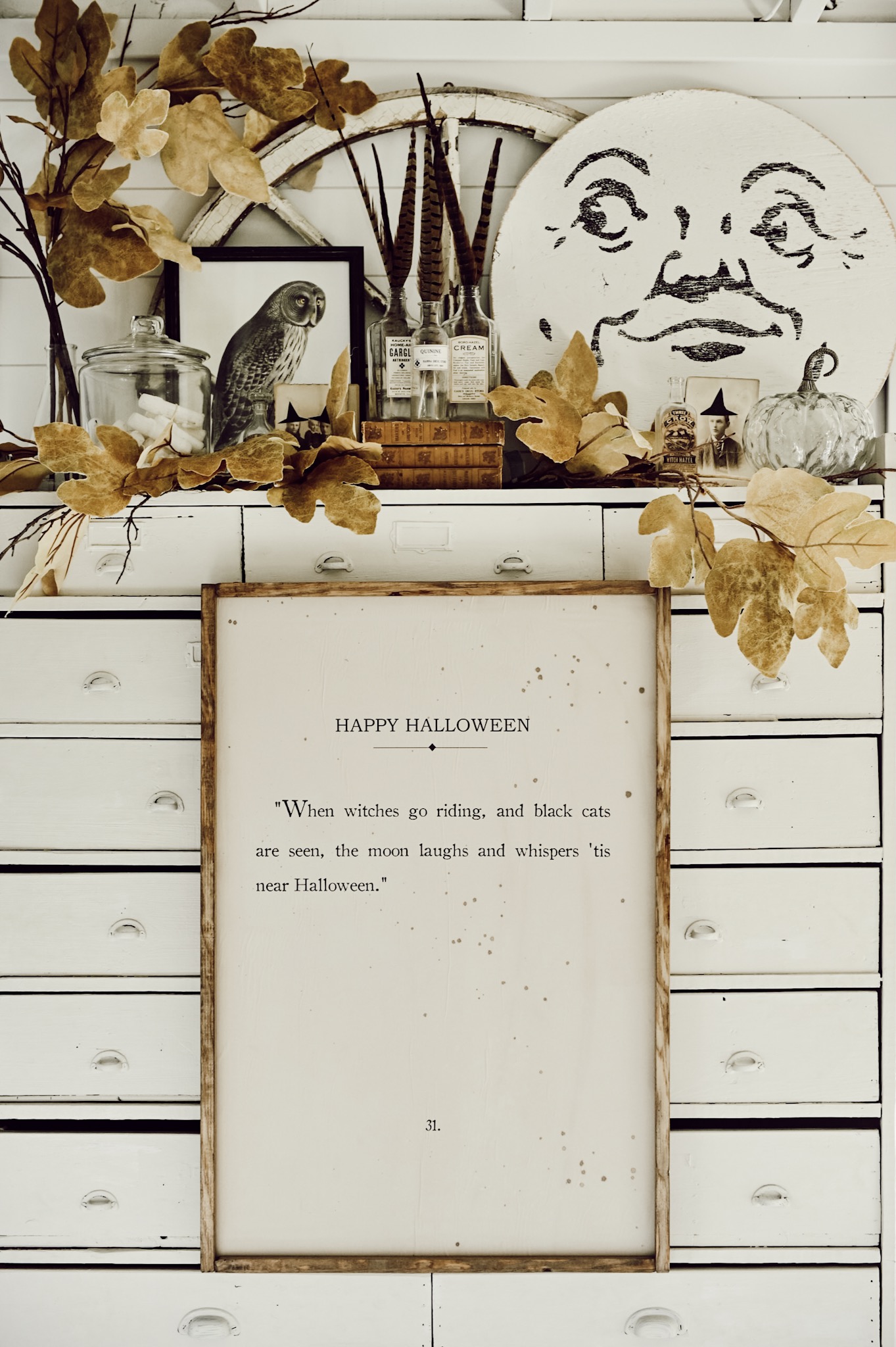 Layered Halloween Mantel