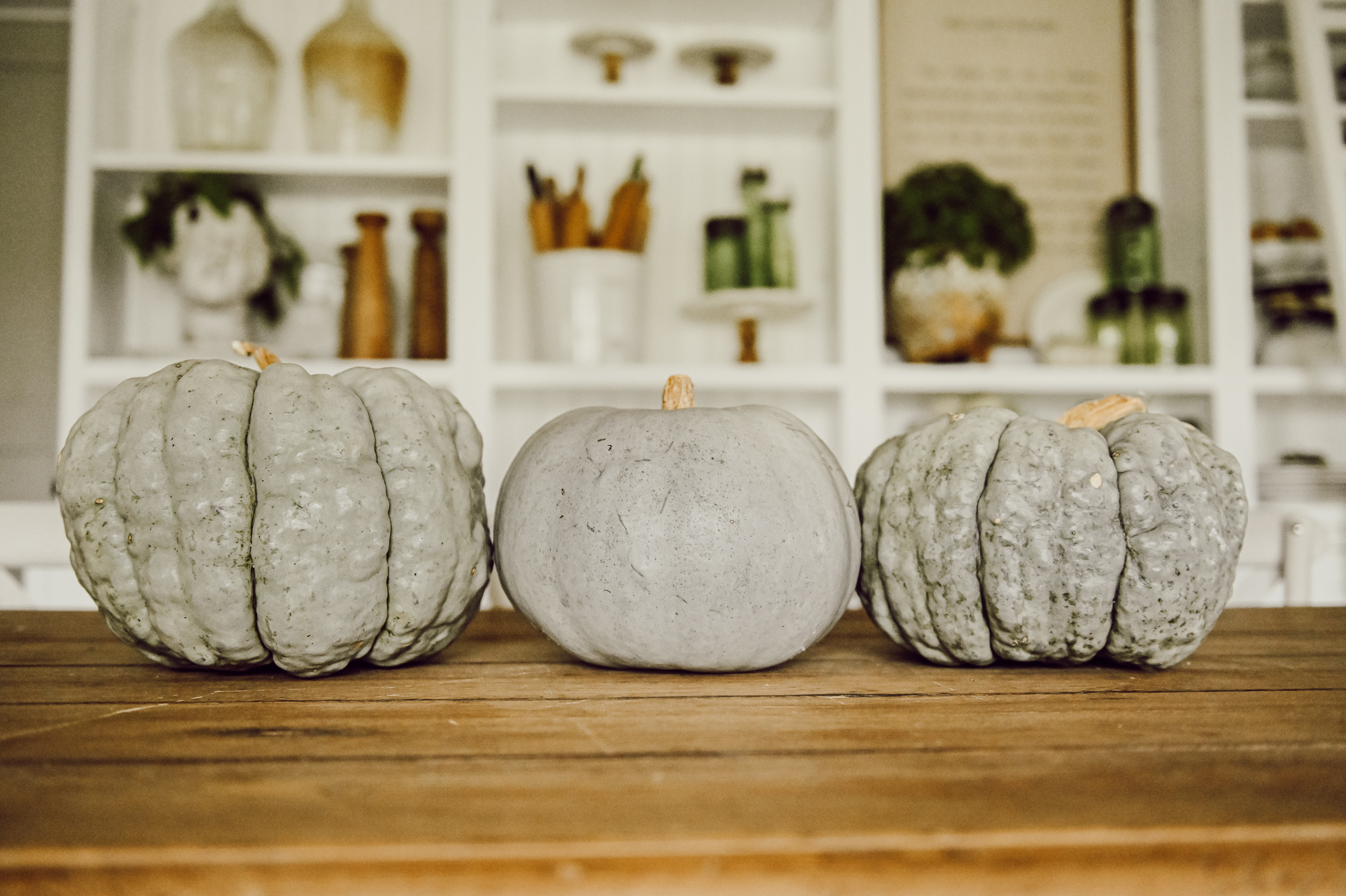 Simple Dining Room Table with pumpkins