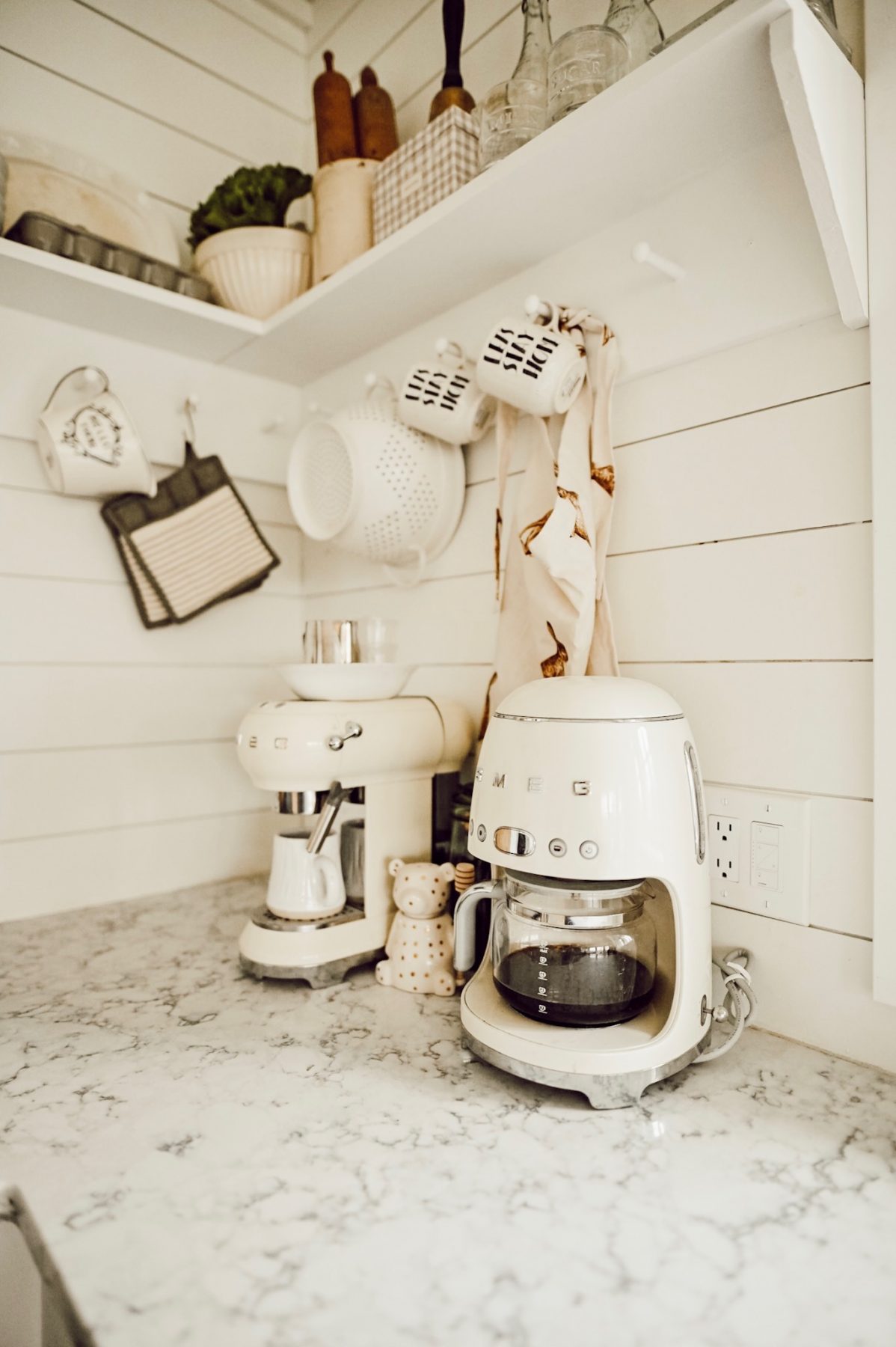 Smeg appliances on white countertop
