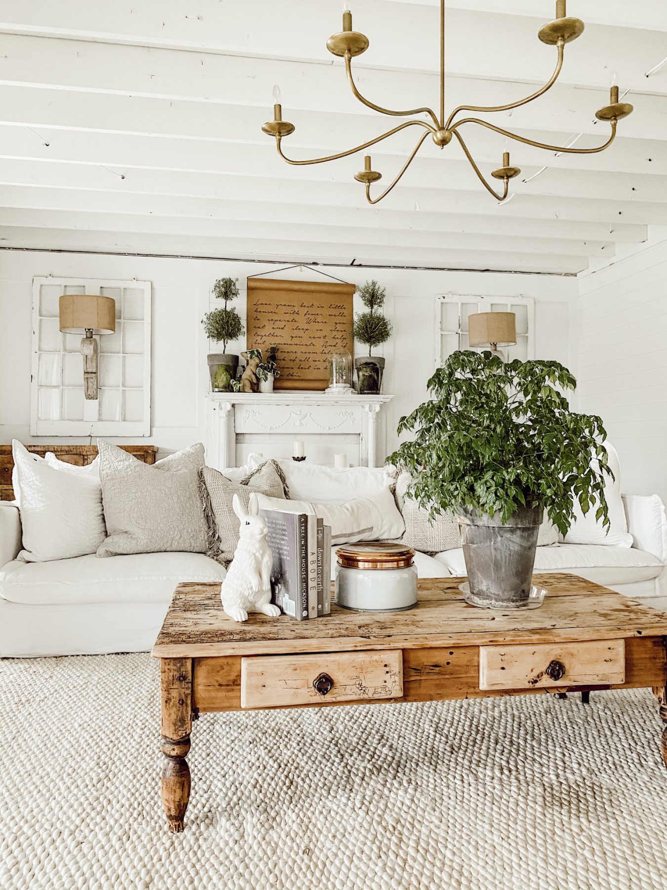 Seasonal Look with Books on Coffee Table