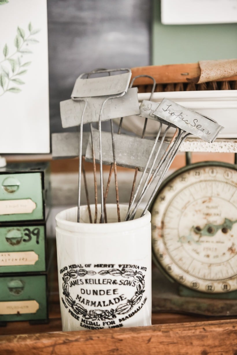 DIY garden markers in a jar