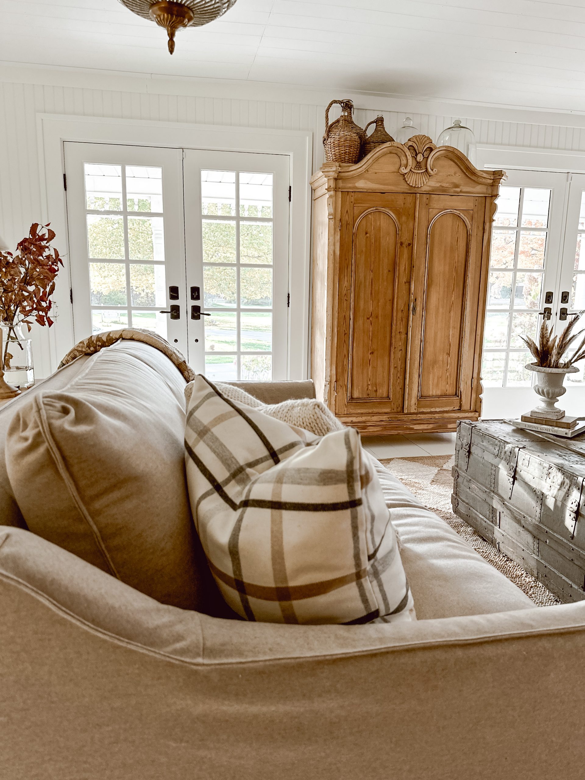 Wool Couch Covers in White Home